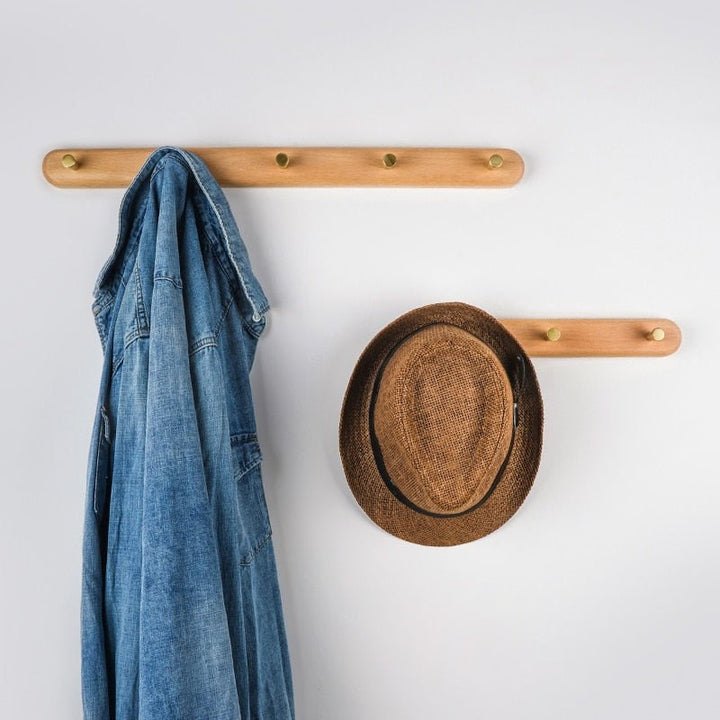 LignaHook Wood & Brass Wall Coat Rack | Minimalist and elegant design
