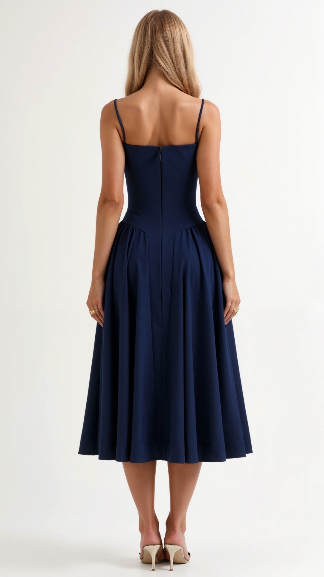 Robe midi fleurie avec corsage à lacets et encolure en forme de cœur
