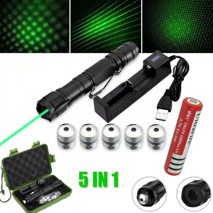 Ponteiro laser verde recarregável com longo alcance e alta precisão