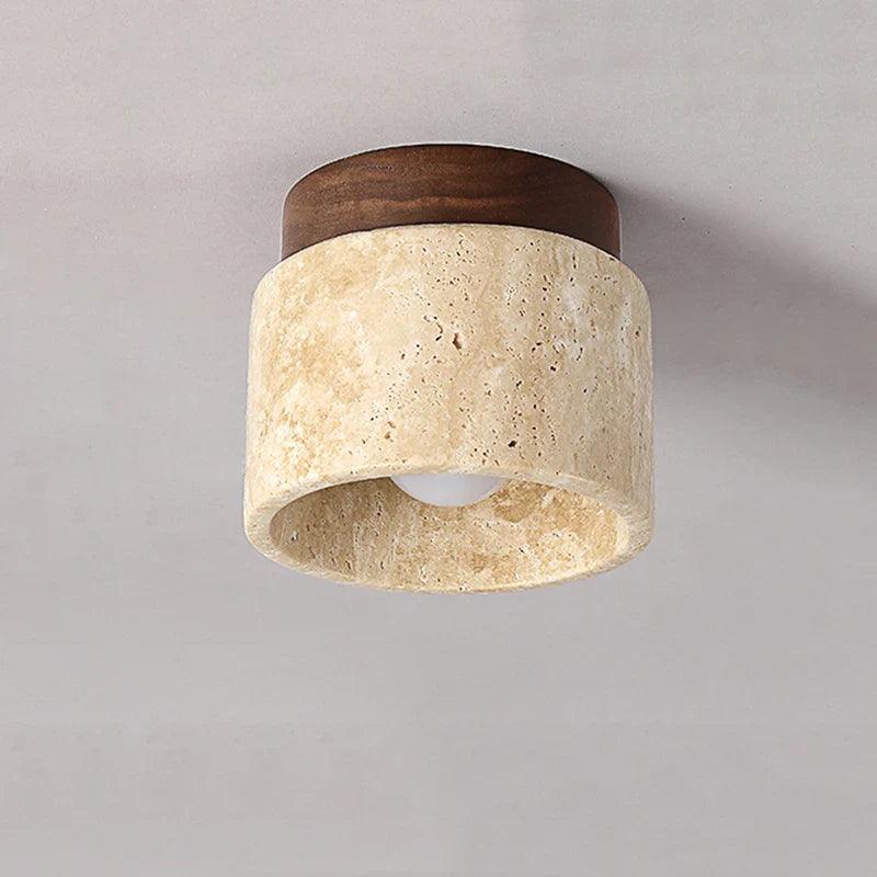 Buijou | Lampa sufitowa w drewnie i marmurze do eleganckiego wnętrza