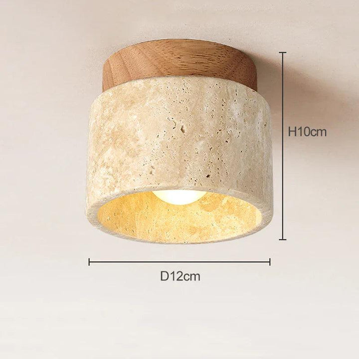 Buijou | Lampa sufitowa w drewnie i marmurze do eleganckiego wnętrza