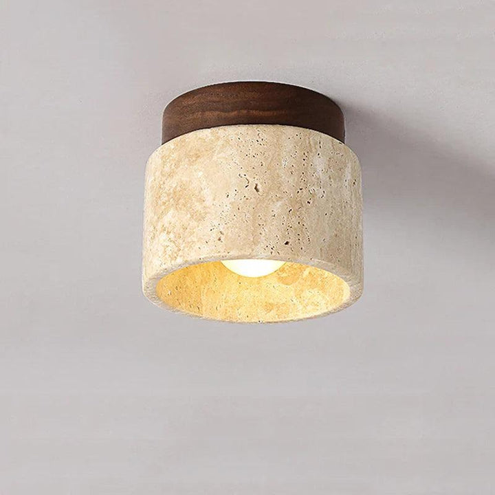 Buijou | Lampa sufitowa w drewnie i marmurze do eleganckiego wnętrza