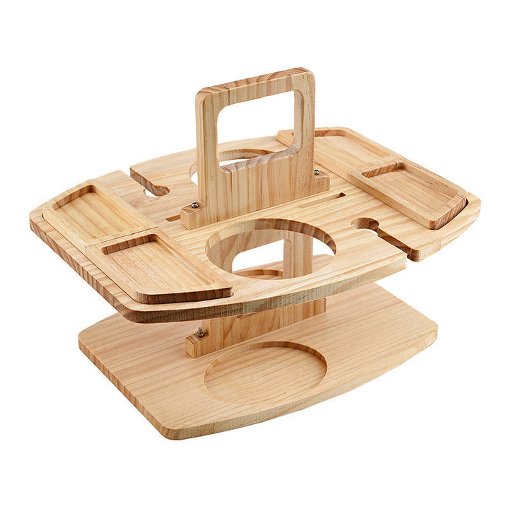 Transportable Wine Table for Picnic 36x31x26cm Spacious Serving Surface
