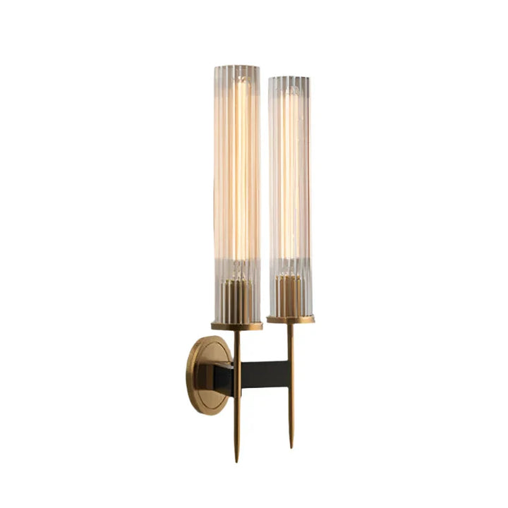 Möni | Modern wall lamp in rifled glass and copper finish