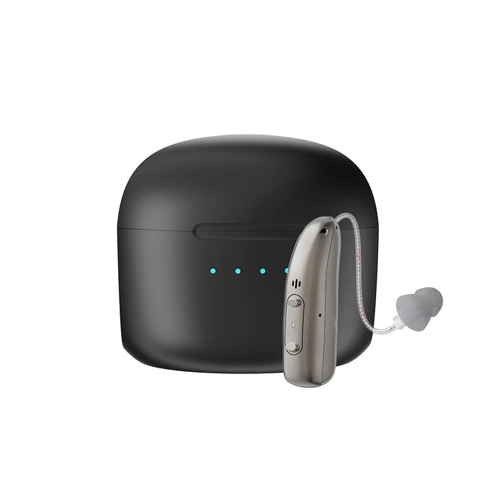 Aparelhos auditivos Bluetooth recarregáveis com redução de ruído | som claro e conforto