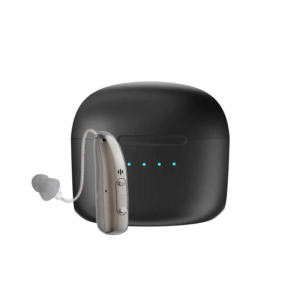 Aparelhos auditivos Bluetooth recarregáveis com redução de ruído | som claro e conforto