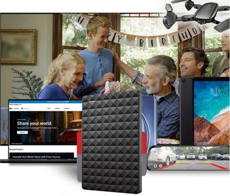 DataCore 1 TB külső merevlemez - ultravékony, nagysebességű USB 3.0, Windows/Mac/Linux-kompatibilis