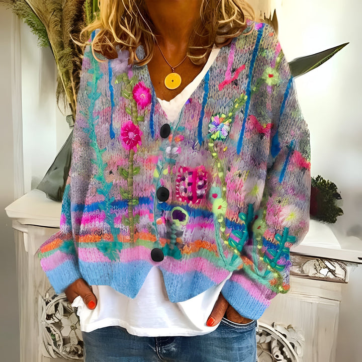 INÈS | Farverig & elegant cardigan til kvinder | Komfort & stil
