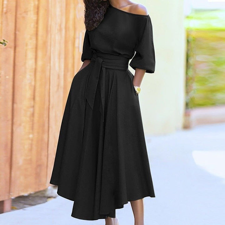 Vera | Elegant dress with waisted belt | Refinement and modernity