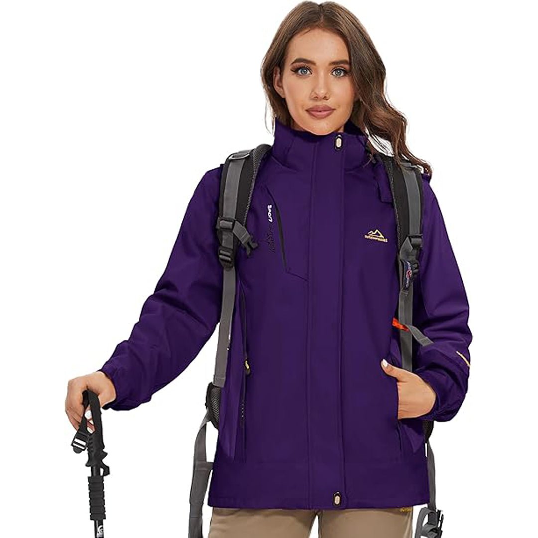 3-i-1 vinterjakke til kvinder med vandafvisende yderlag og aftagelig fleecejakke