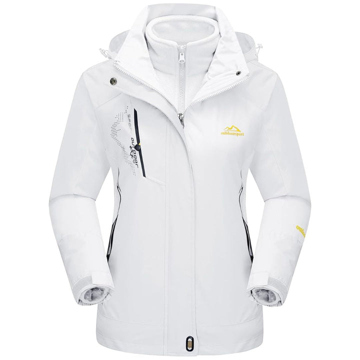 3-i-1 vinterjakke til kvinder med vandafvisende yderlag og aftagelig fleecejakke