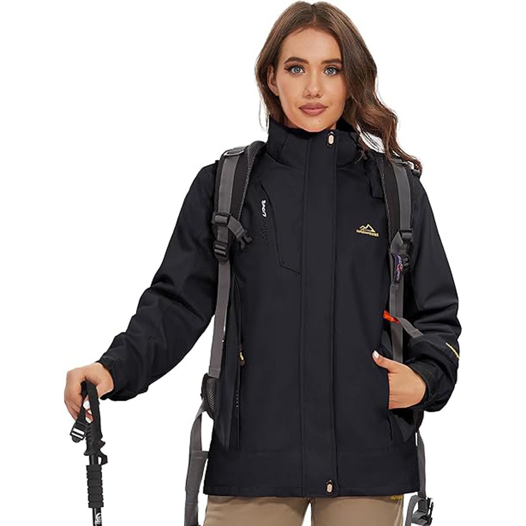 3-i-1 vinterjakke til kvinder med vandafvisende yderlag og aftagelig fleecejakke