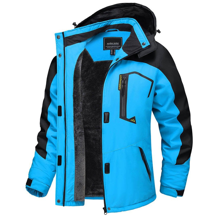 Vandtæt og isoleret skijakke til kvinder med aftagelig hætte og varmt fleecefoer