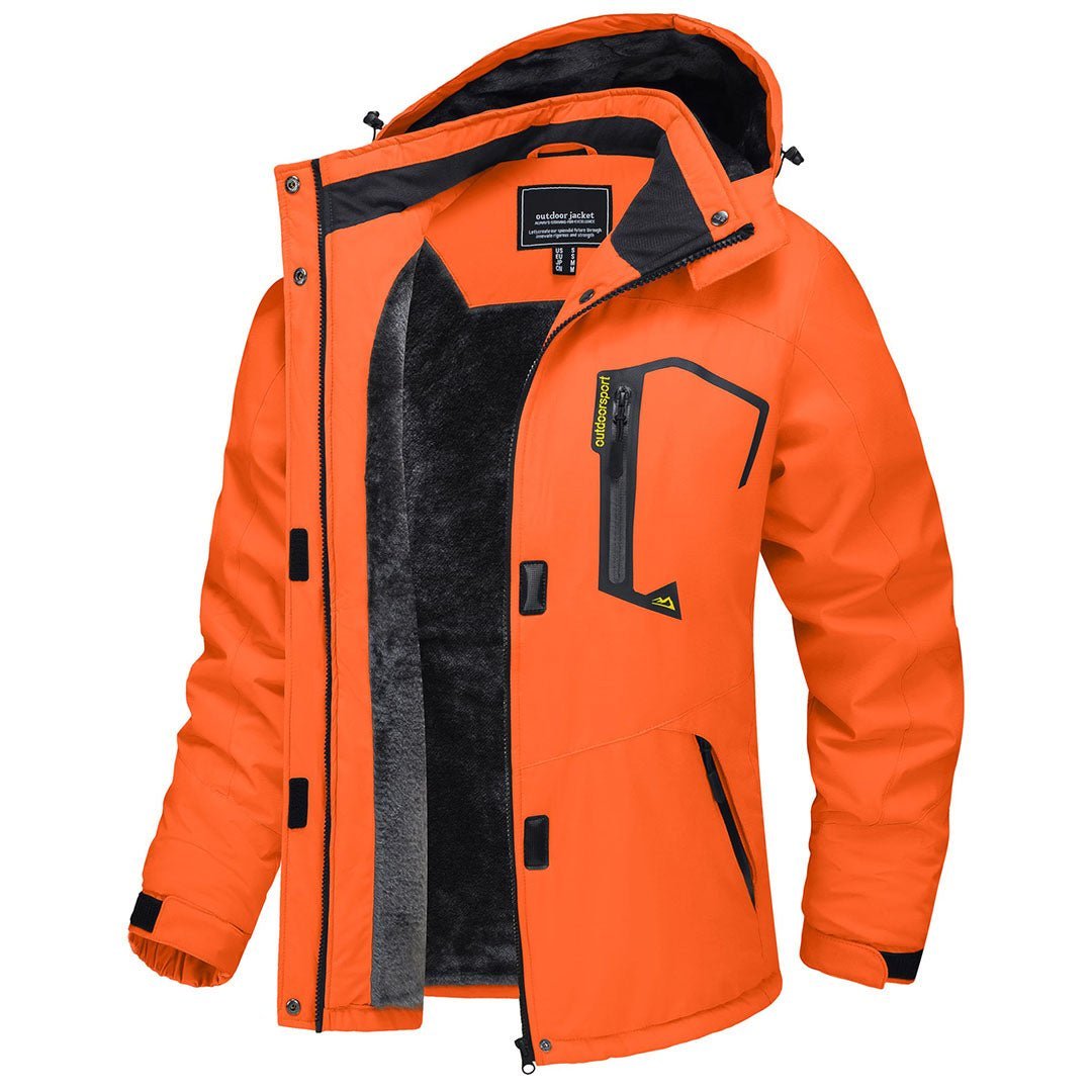 Vandtæt og isoleret skijakke til kvinder med aftagelig hætte og varmt fleecefoer