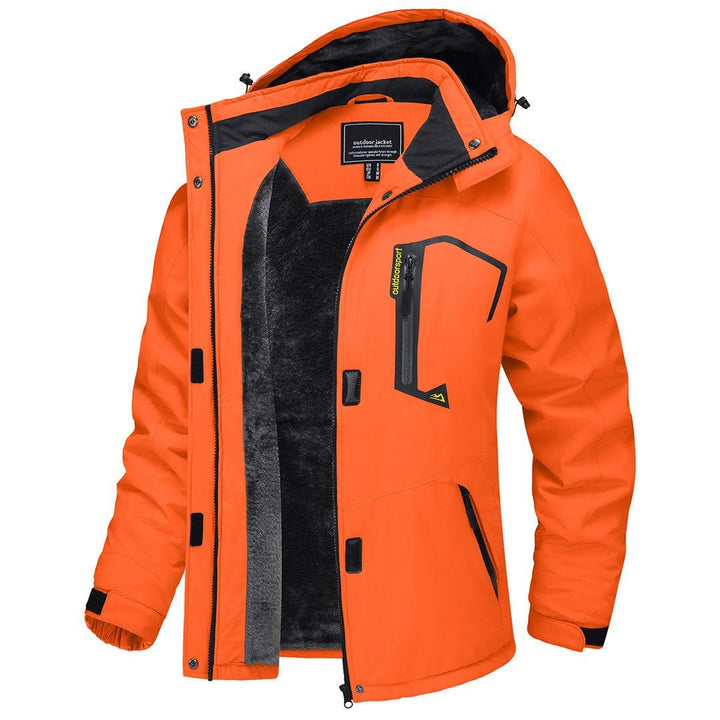 Vandtæt og isoleret skijakke til kvinder med aftagelig hætte og varmt fleecefoer